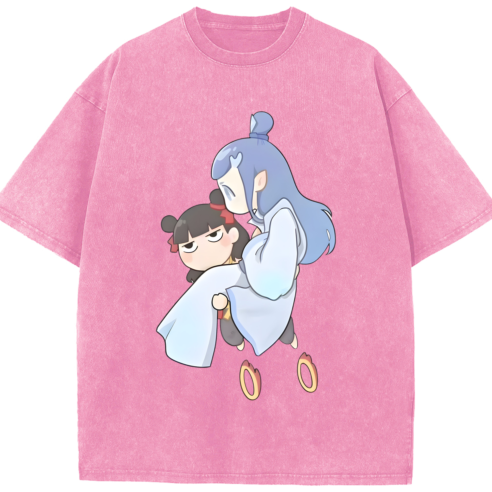 （画像用） Ne Zha 2 ナタ 魔童の大暴れ 綿100% ヴィンテージ風 半袖Tシャツ（フロントプリント）